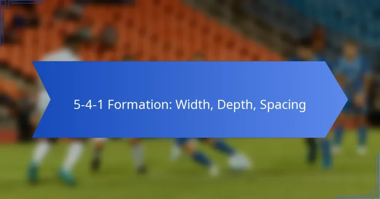 5-4-1 Formation: Width, Depth, Spacing