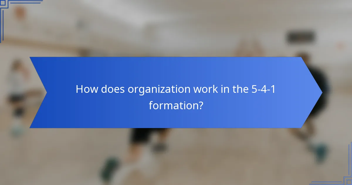 How does organization work in the 5-4-1 formation?
