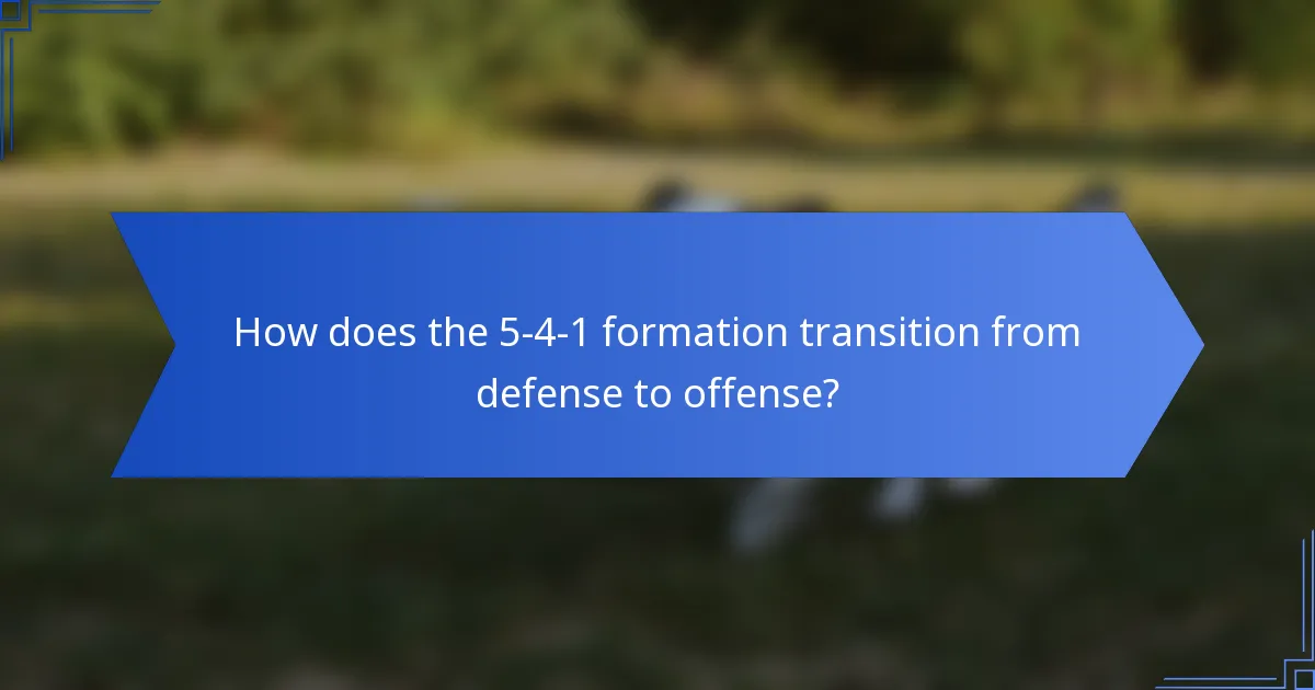 How does the 5-4-1 formation transition from defense to offense?