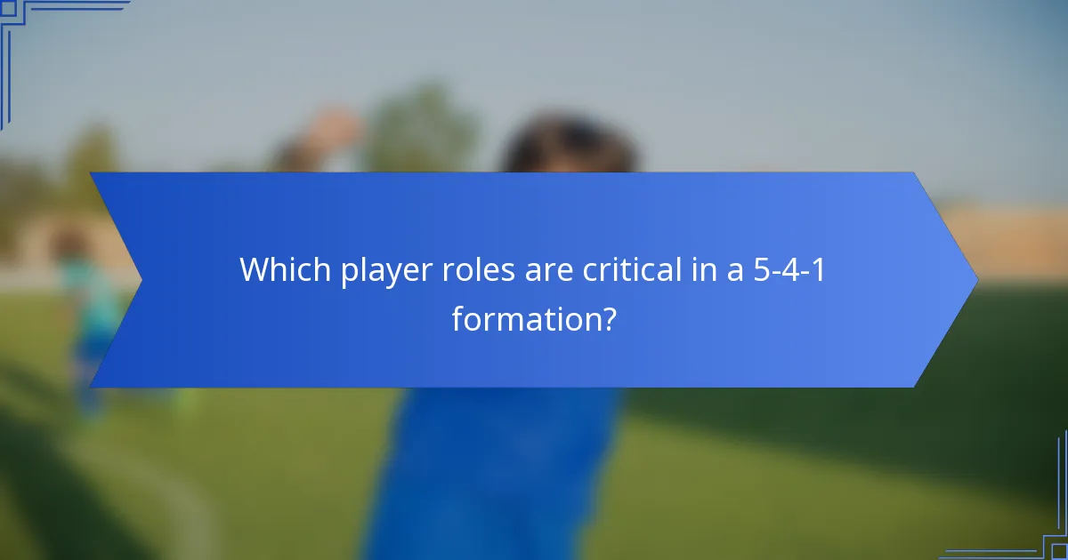 Which player roles are critical in a 5-4-1 formation?